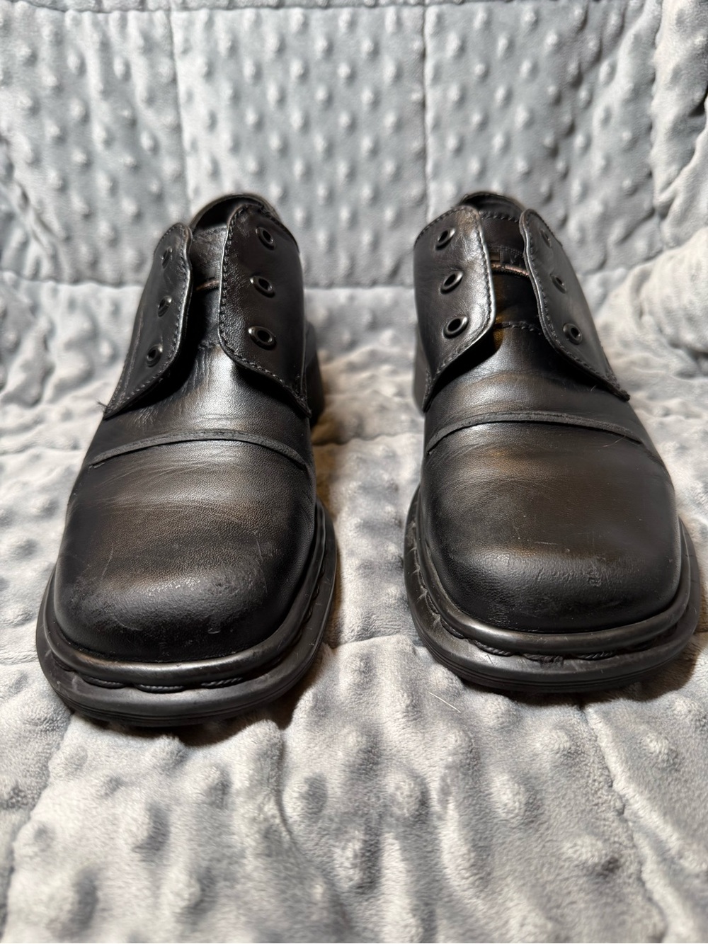 Dr. Martens Black Leather Cap-Toe Oxfords